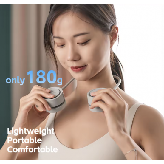 مروحة رقبة محمولة بدون شفرات قابلة للشحن USB – تبريد فوري صيفي