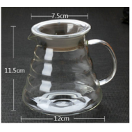 وعاء قهوة زجاجي مقاوم للحرارة العالية 600 مللتر