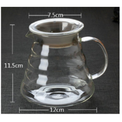 وعاء قهوة زجاجي مقاوم للحرارة العالية 600 مللتر