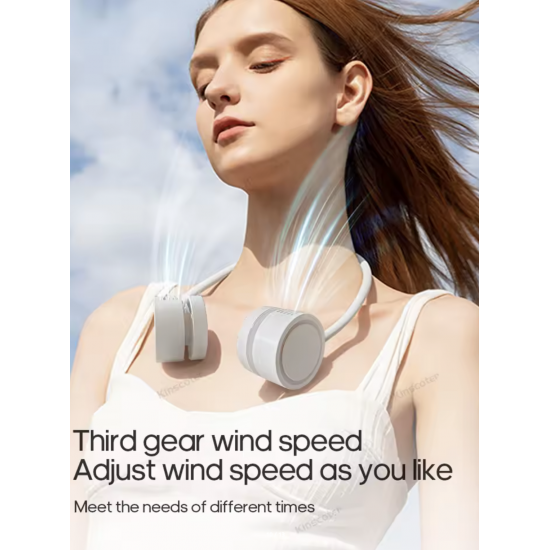 مروحة رقبة محمولة بدون شفرات قابلة للشحن USB – تبريد فوري صيفي